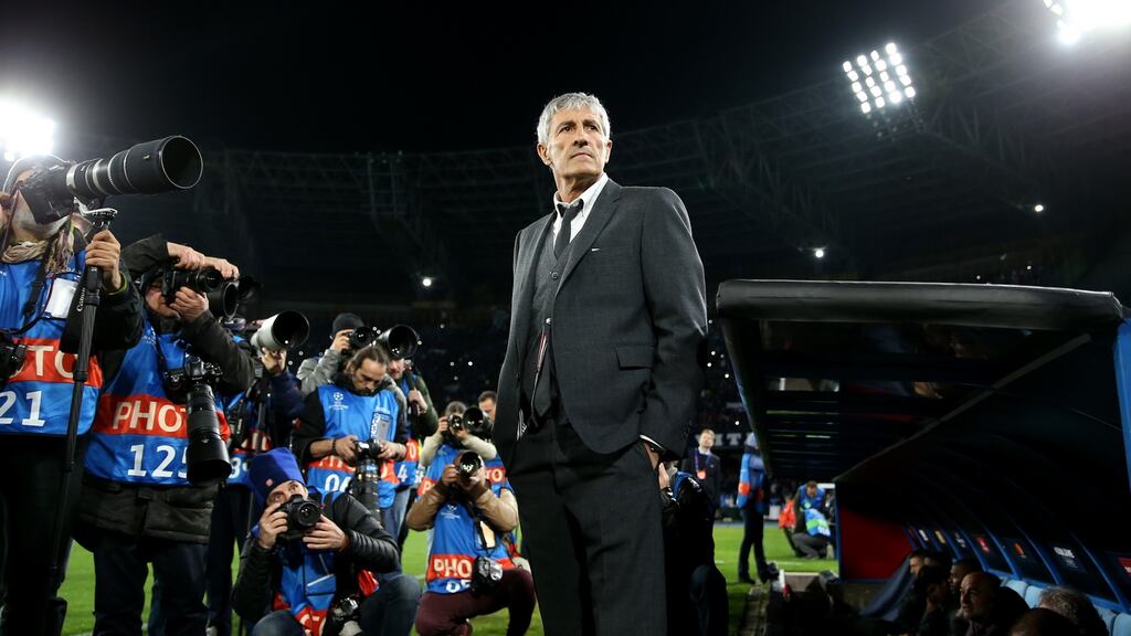 Quique Setien has poured cold water on potential restart dates for La Liga. Photo: Michael Steele/Getty Images