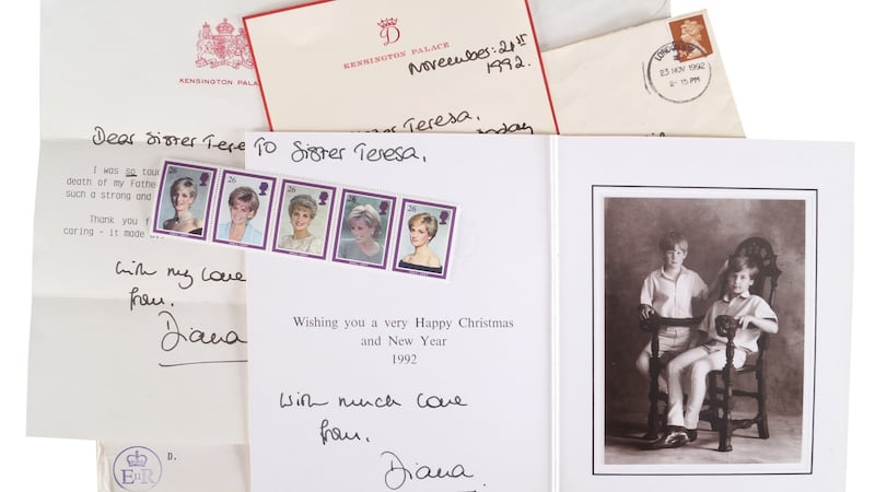 Some of the correspondence from Diana, Princess of Wales, to Sr Teresa of the Little Sisters of the Assumption