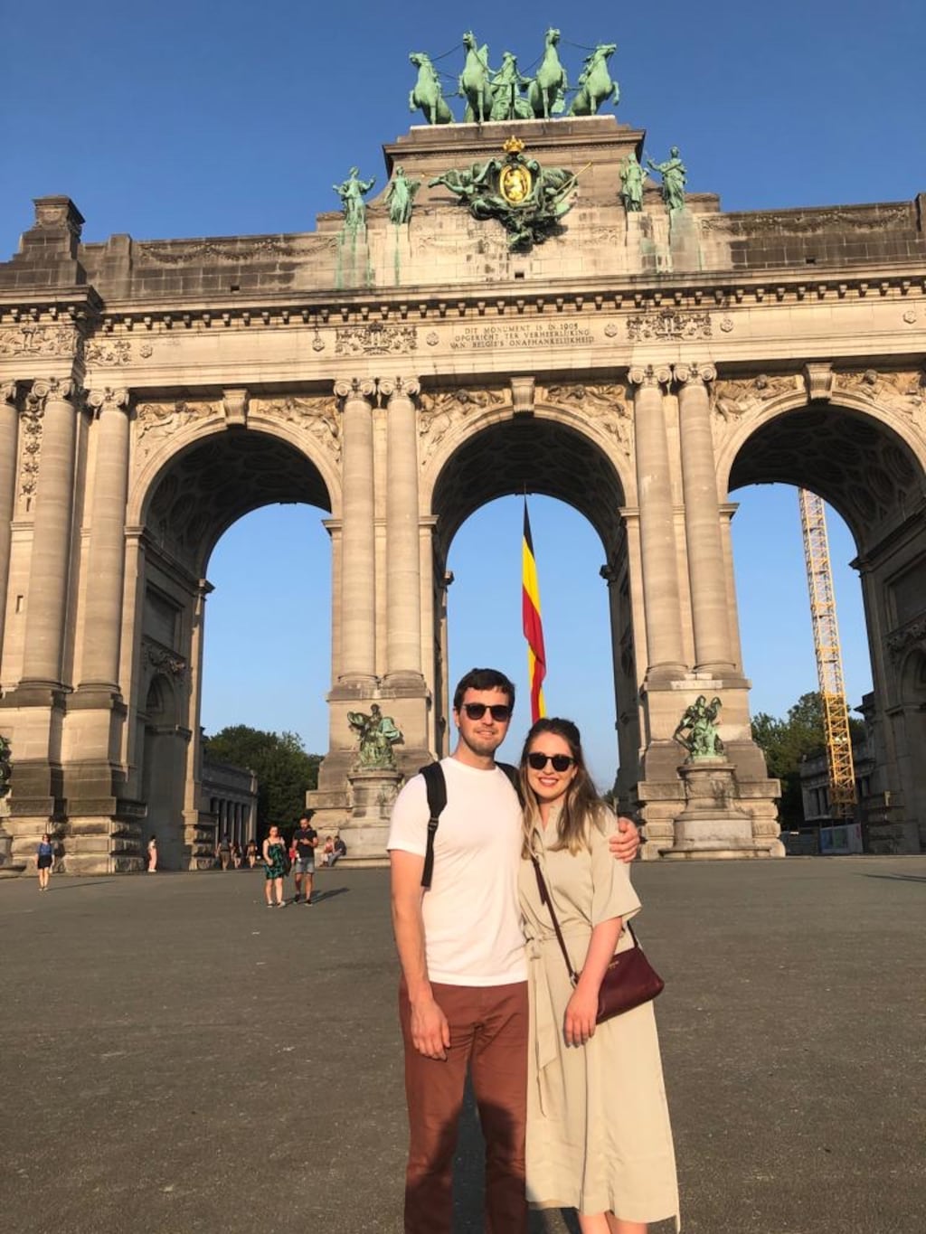 Sean Mernagh and Joanna Harrington in Cinquentennaire park in Brussels
