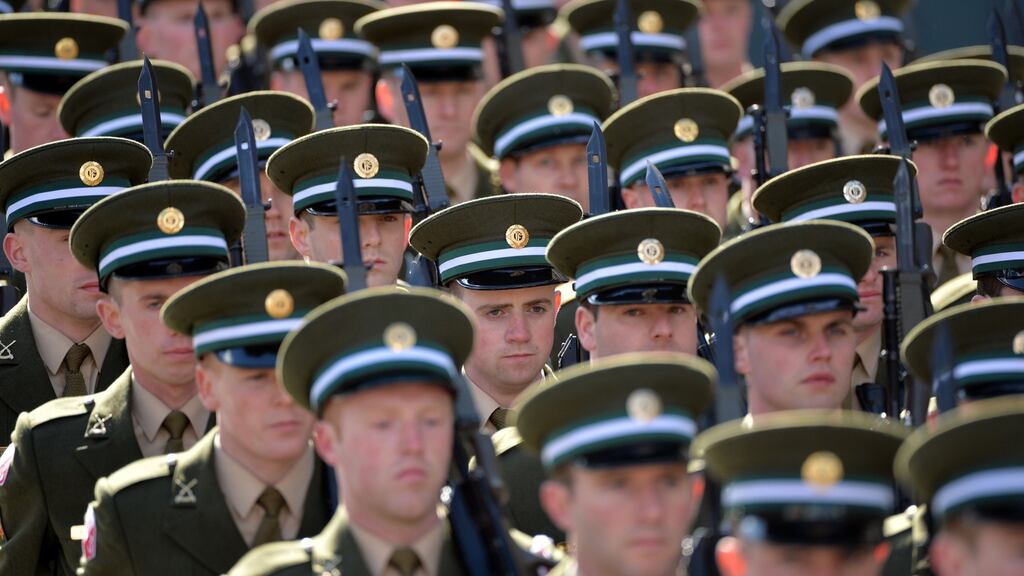 The corporal has worked with the Defence Forces for 17 years and earns €519 per week. Photograph: Alan Betson