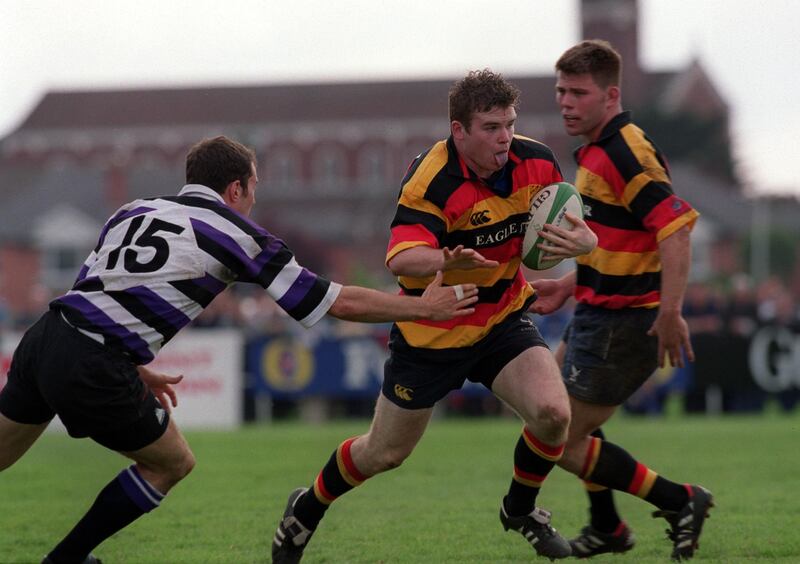 Gordon D'Arcy of Lansdowne in action against Terenure in a league semi-final in 2000. Photograph: Billy Stickland/Inpho
