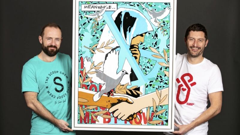 Among the works to be auctioned at the SCOOP Art Auction on April 28th is this painting by Irish-Italian artist David Uda (Duda), who now lives and works between Dublin and New York.