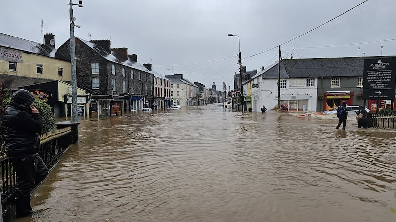 A flooded Midleton, Co Cork. Photograph: Damien Rytel/PA