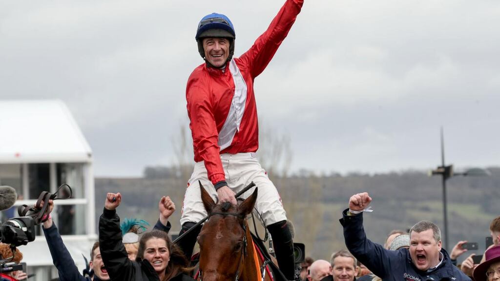 Davy Russell will hold on to the ride on Envoi Allen if he get back in time for Cheltenham. Last year they combined to win the  Ballymore Novices’ Hurdle at the meeting for trainer Gordon Elliott. Photograph: Dan Sheridan/Inpho