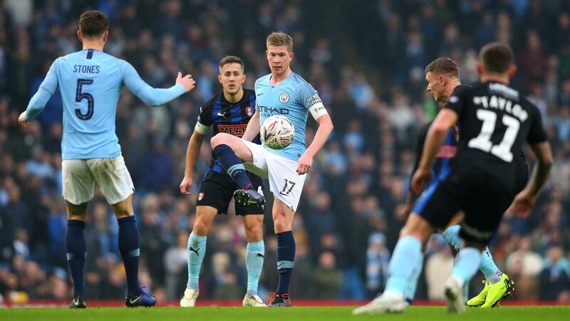 Kevin De Bruyne started for Manchester City in their FA Cup third round win over Rotherham. Photograph: Alex Livesey/Getty