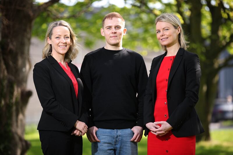 Martin Malinowski with his consultants Dr Zita Galvin, transplant hepatologist at St Vincent’s University Hospital, and Dr Emer Joyce, transplant cardiologist at the Mater Hospital. Photograph: Julien Behal
