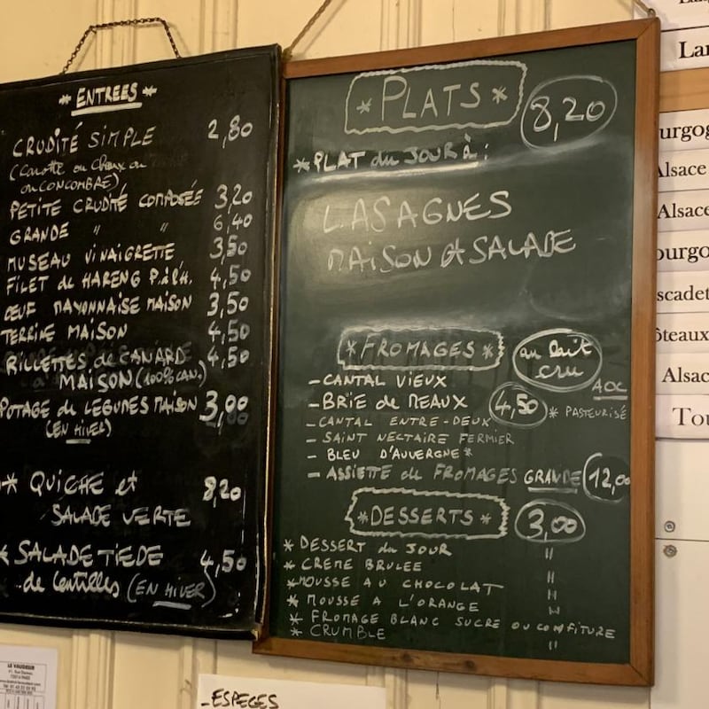 Le Vaudésir: the Paris bistro’s plat du jour is a bargain at €8.20. Photograph: Lara Marlowe