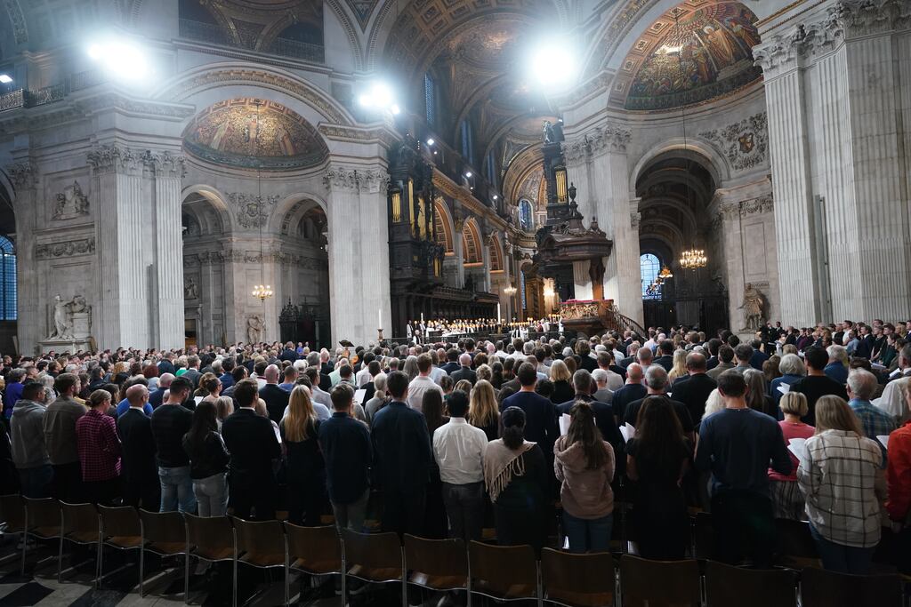 St Paul's Cathedral, London, following the death of Queen Elizabeth II. Photograph: Ian West/PA Images