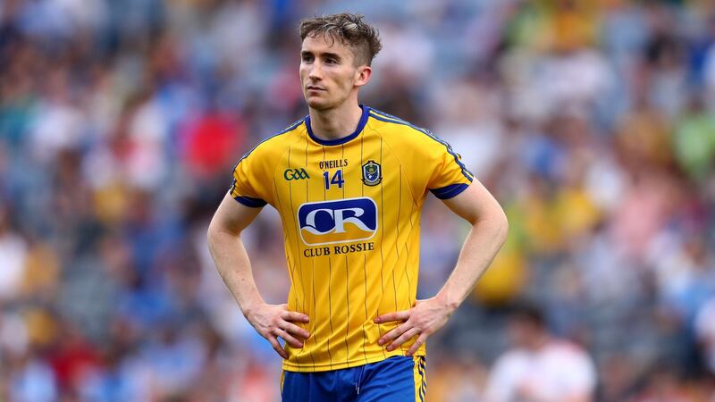 Roscommon’s Cathal Compton dejected after the comprehensive defeat to Tyrone at Croke Park. Photograph: James Crombie/Inpho