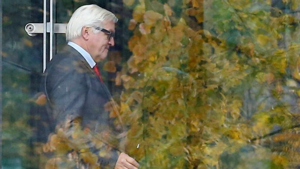 Parliamentary floor leader of the German Social Democratic Party Frank-Walter Steinmeier arrives for a party meeting in Berlin yesterday. Photograph: Reuters/Tobias Schwarz