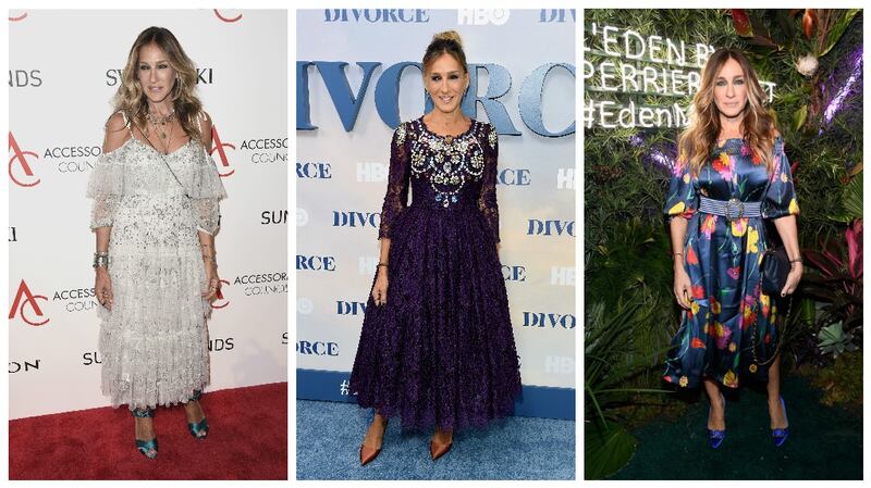 Sarah Jessica Parker: proves you can identify your signature look with stylish aplomb. Photographs: Nicholas Hunt; Frazer Harrison; Jamie McCarthy/Getty Images