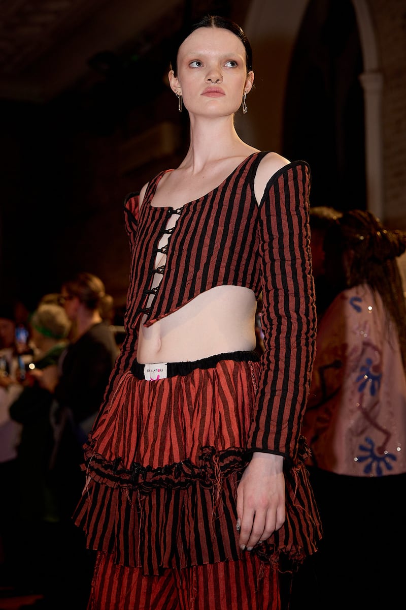 One of Rion Hannora's signature corsetry combinations