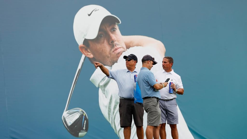 Rory McIlroy is six shots adrift of midway leader Bryson DeChambeau at the BMW Championship. Photograph: Tim Nwachukwu/Getty Images