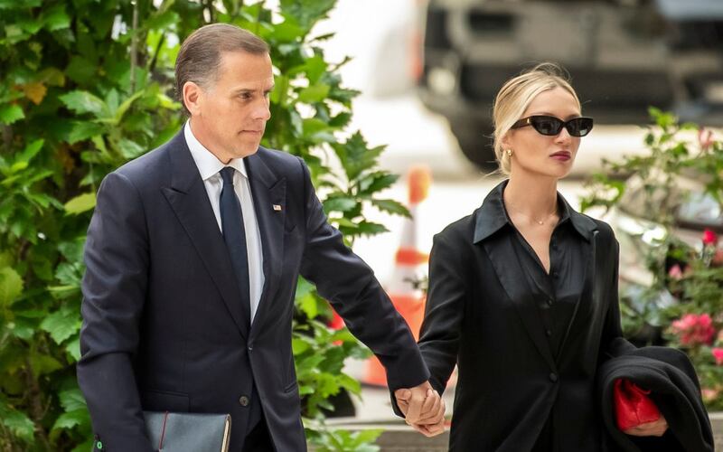Hunter Biden and his wife Melissa Cohen Biden arrive at the US federal district court in Wilmington, Delaware, on Wednesday. Photograph: David Muse/EPA
