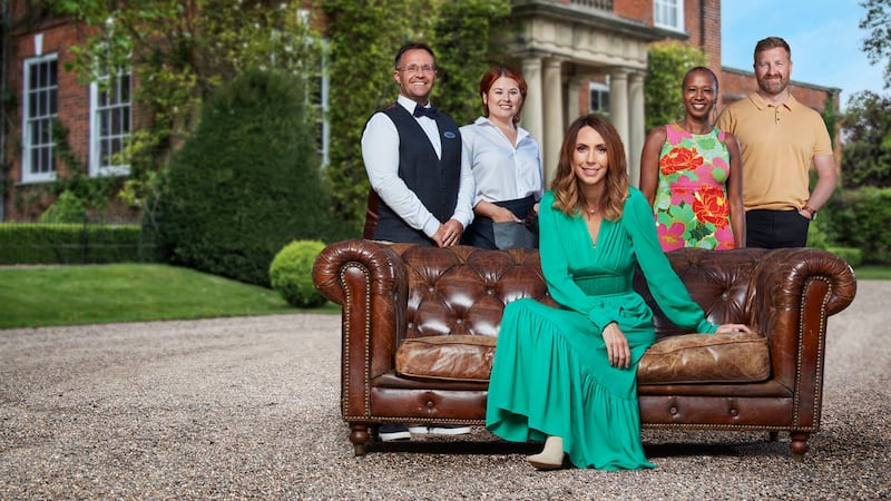 Andrew, Catrin, Alex Jones, Dee Albert, James Donaldson and Darlun Cyf in Reunion Hotel
