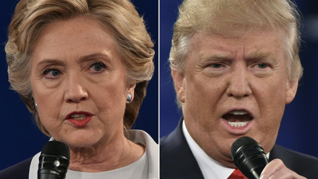 Hillary Clinton and Donald Trump: the two candidates are barnstorming battleground states with just days to go until the US presidential election. Photograph: Paul J Richards/AFP/Getty Images