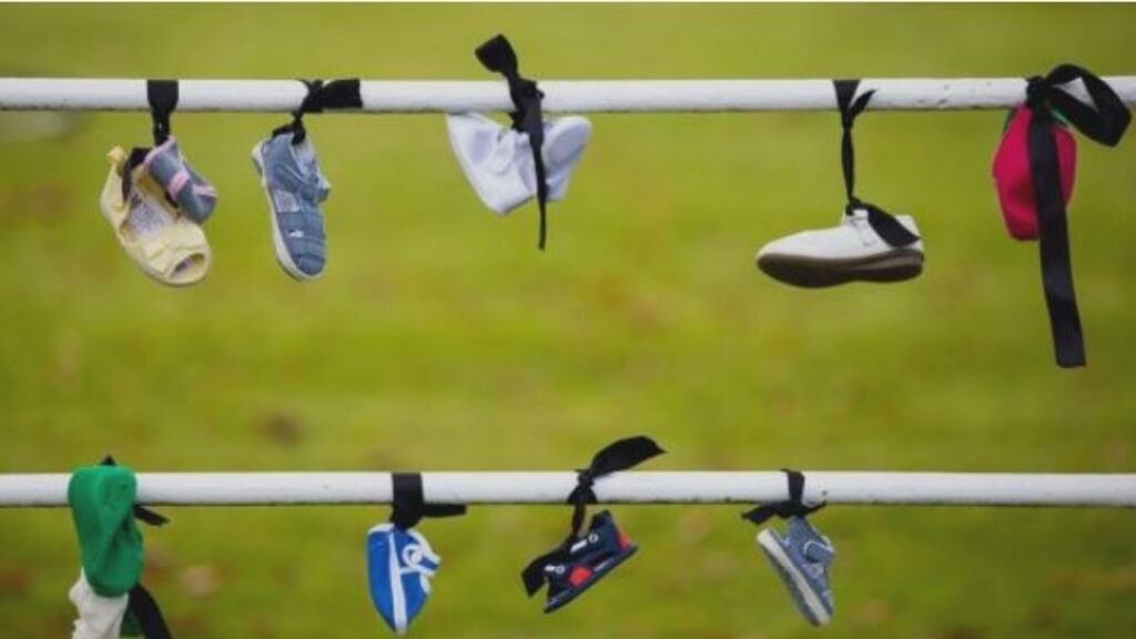A file photograph of shoes left by Mother and Baby Homes protesters at Phoenix Park, Dublin. Photograph: Tom Honan