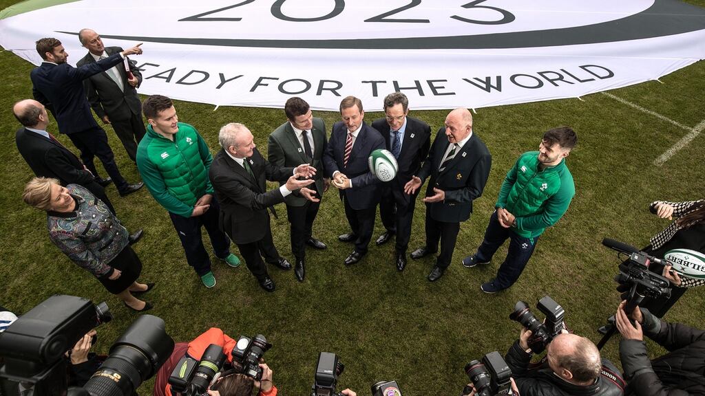 Brian O’Driscoll at the Ireland bid announcement for the 2023 Rugby World Cup at the Aviva Stadium. Photograph: Dan Sheridan/Inpho