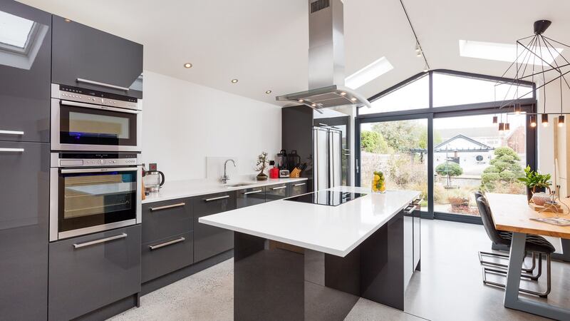 A new kitchen and dining area were added in an extension to the rear