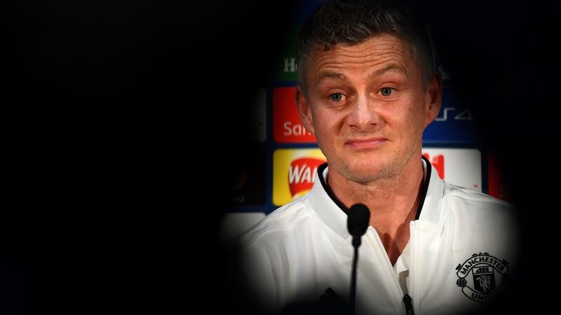 Manchester United’s caretaker manager Ole Gunnar Solskjaer attends a press conference at Old Trafford ahead of the Champions League Round of 16 clash with Paris Saint-Germain. Photo: Franck Fife/Getty Images