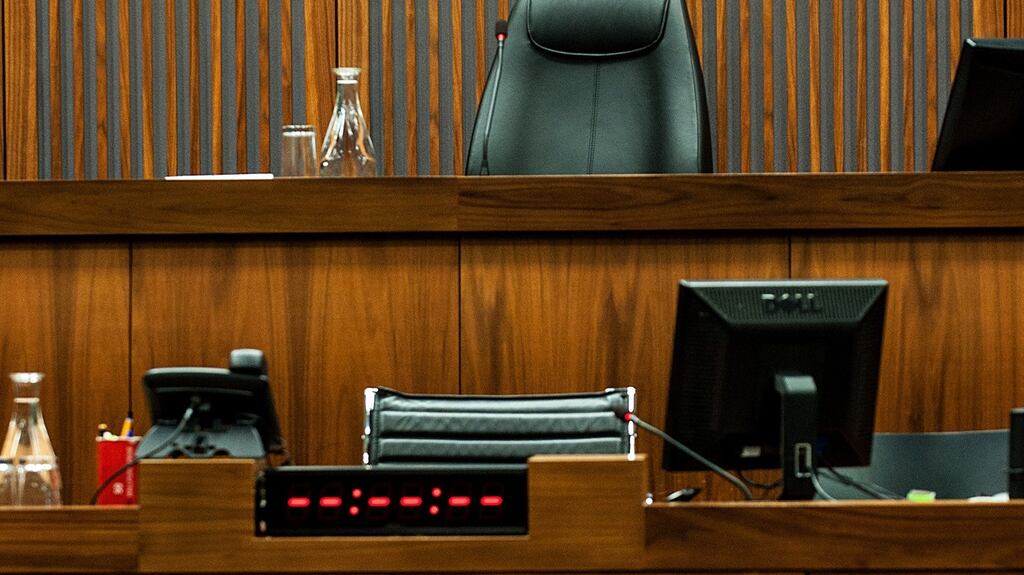 The prosecution allege Egita Jaunmaize placed a blue cord around Antra Ozolina’s neck in order to make it more difficult to establish that her death was suspicious. Photograph: Collins Courts