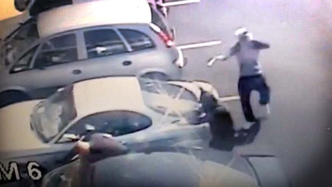 A CCTV still of the late Gareth Hutch getting into his car at Avondale House flats complex on North Cumberland Street in Dublin as armed assailants approach.