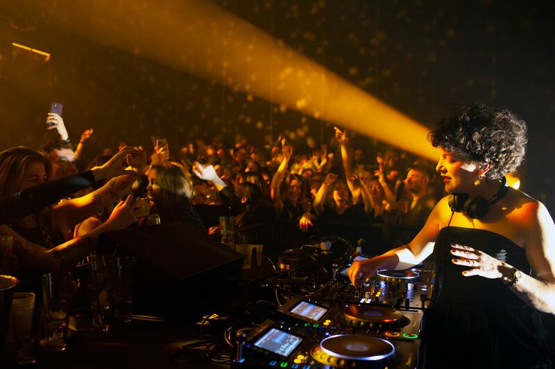 Annie Macmanus during her Before Midnight DJ set in London in February. Potograph: Lauren Fleishman/The New York Times