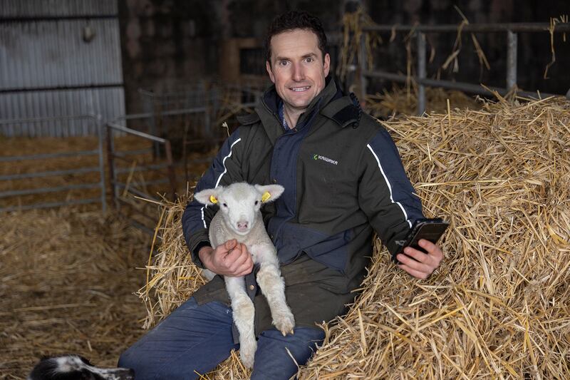 Noel Clancy, a farmer from Drangan, Co Tipperary, taking time for Farmer Time video calls to primary and secondary schools. Photograph: John D Kelly