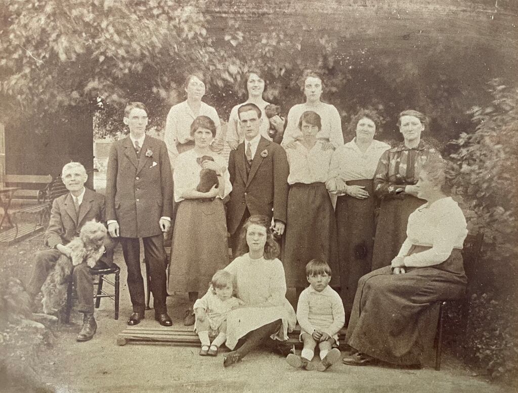 Family history: Sheila O’Flanagan’s grandparents on their wedding day, in the garden at St Anthony’s Place in Dublin