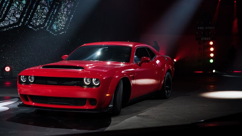 The Dodge Challenger SRT Demon can do 0-100km/h in a ridiculously quick 2.5 seconds. Photograph: Julie Jacobson