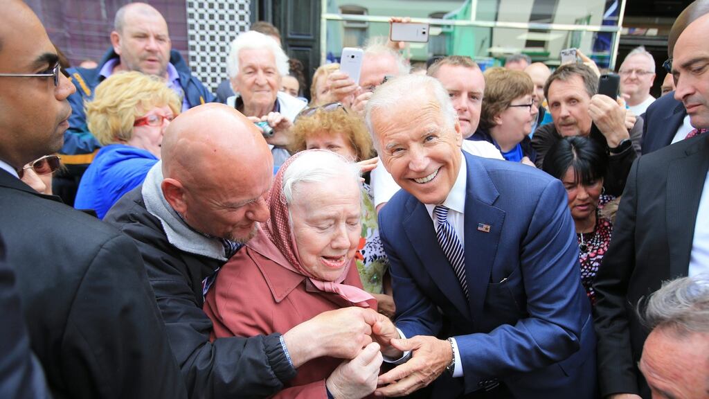 US vice-president Joe Biden meets locals in Ballina, Co Mayo during a visit to Ireland in  June 2016. Photograph: Paul McErlane/EPA