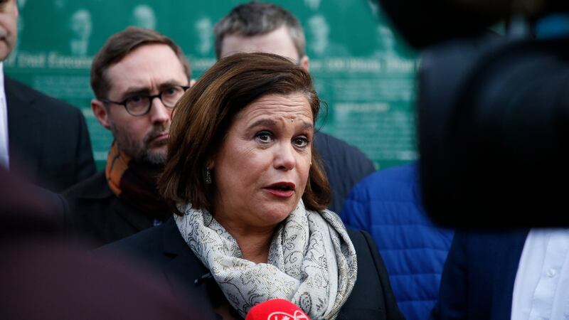 Sinn Fein Leader Mary Lou McDonald outside Leinster House. Photograph: Nick Bradshaw /The Irish Times