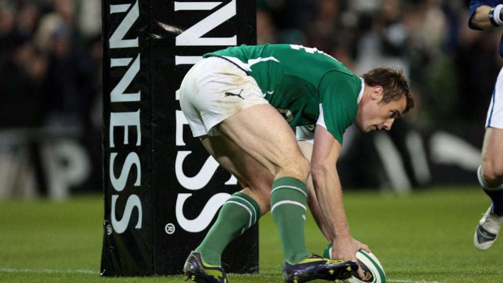 Tommy Bowe scores a try at the Aviva stadium. The IRFU, GAA and FAI are trying to protect the status quo. Photograph: INPHO/Morgan Treacy