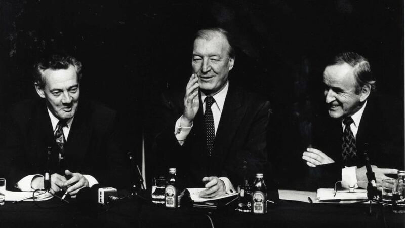 The unlikely lads: Des O’Malley, Charles Haughey and Albert Reynolds. Photograph: Irish Times Archive