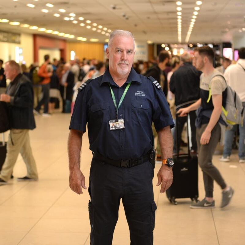 Dublin Airport: search-unit supervisor Martin Flood. Photograph: Dara Mac Dónaill