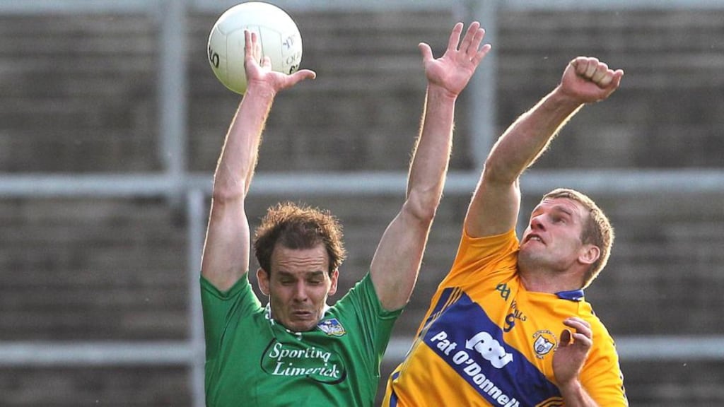 Clare’s highly regarded young coach Paul Kinnerk in action for his native Limerick’s footballers in the Munster SFC – against Clare. Photograph: Lorraine O’Sullivan/Inpho