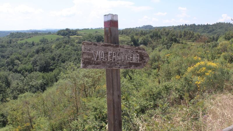 A Via Francigena sign along the way