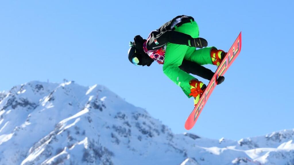 Seamus O’Connor of Ireland competes in the Men’s Slopestyle qualification during the Sochi 2014 Winter Olympics at Rosa Khutor Extreme Parka. Photograph: Cameron Spencer/Getty Images