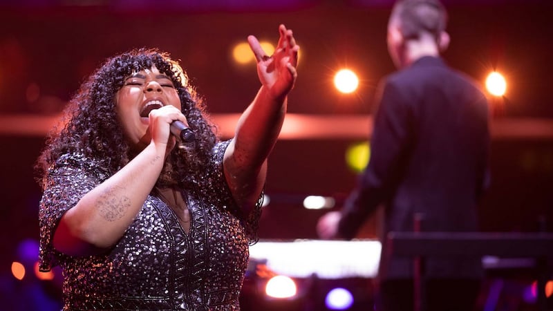 Nicole Raquel Dennis, star of an upcomng tour of Dreamgirls, performing on Musicals: The Greatest Show