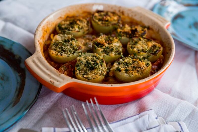 Stuffed onions. Photograph: Emma Jervis