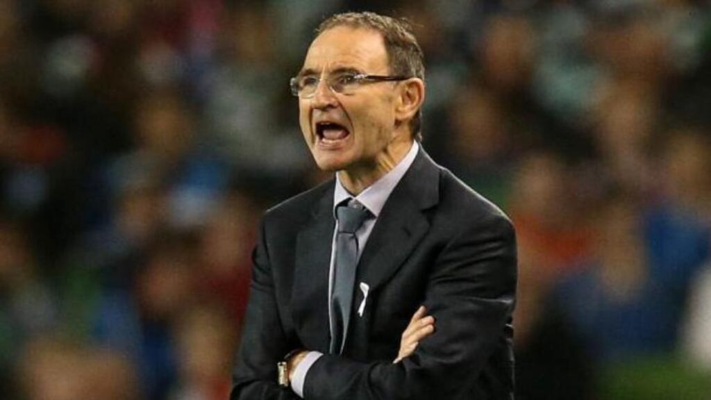 Ireland Manager Martin O’Neill during the win over Latvia at the Aviva Stadium. Photograph: Ryan Byrne/Inpho