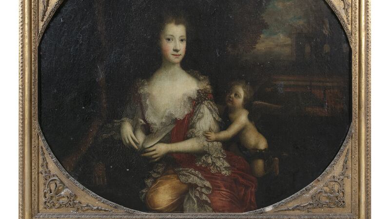 Garret Morphy portrait of Anne Boyle, 2nd Lady Mountjoy, from 1696 (Lot 476) which is estimated at €30,000–€40,000, at Adam’s