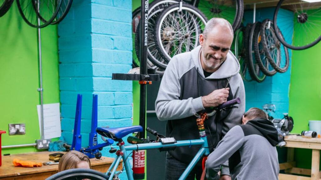 Thomas McCarthy of Core in his bicycle workshop