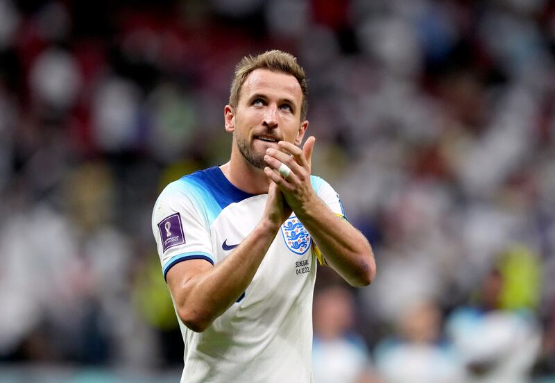 England's Harry Kane applauding fans after a round-of-16 match against Senegal at the Al-Bayt stadium in Al Khor, Qatar. Photograph: PA