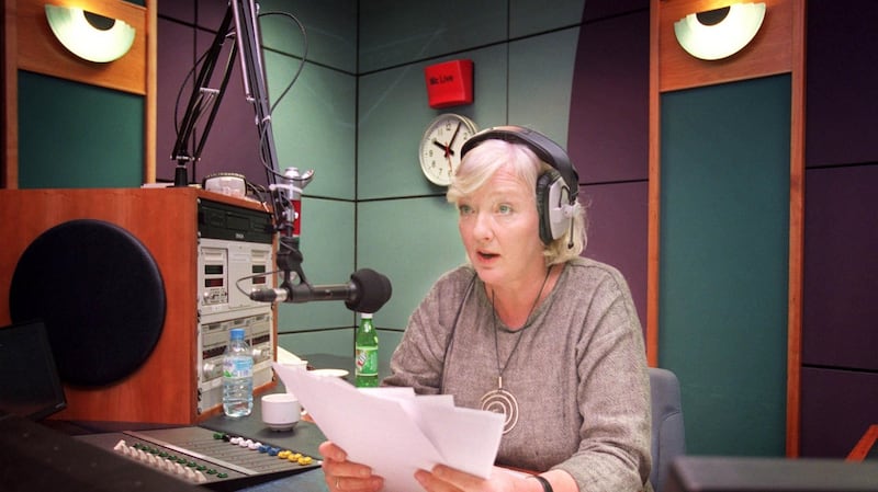 Marian Finucane, in studio after she finished her first day of her new radio programme on RTÉ Radio One, in January 1999. Photograph: Dara Mac Dónaill/The Irish Times