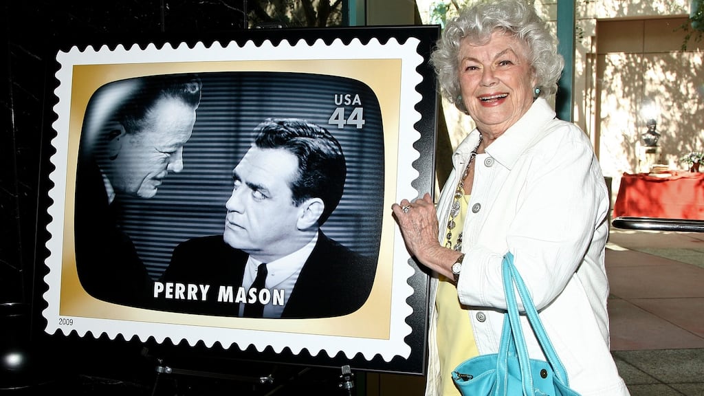Barbara Hale: April 18th, 1922-January 26th, 2017. Above, at a stamp dedication ceremony held at the Academy of Television Arts and Sciences in Hollywood, California in 2009. Photograph: Alberto E Rodriguez/Getty Images