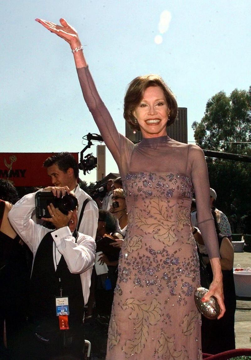 Veteran television actress Mary Tyler Moore arrives at the 50th Annual Primetime Emmy Awards at the Shrine Auditorium in Los Angeles, Sunday, Sept. 13, 1998. Photograph: Mark J Terrill