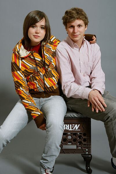 Michael Cera with Juno co-star Elliot Page. Photograph: Jeff Vespa/WireImage