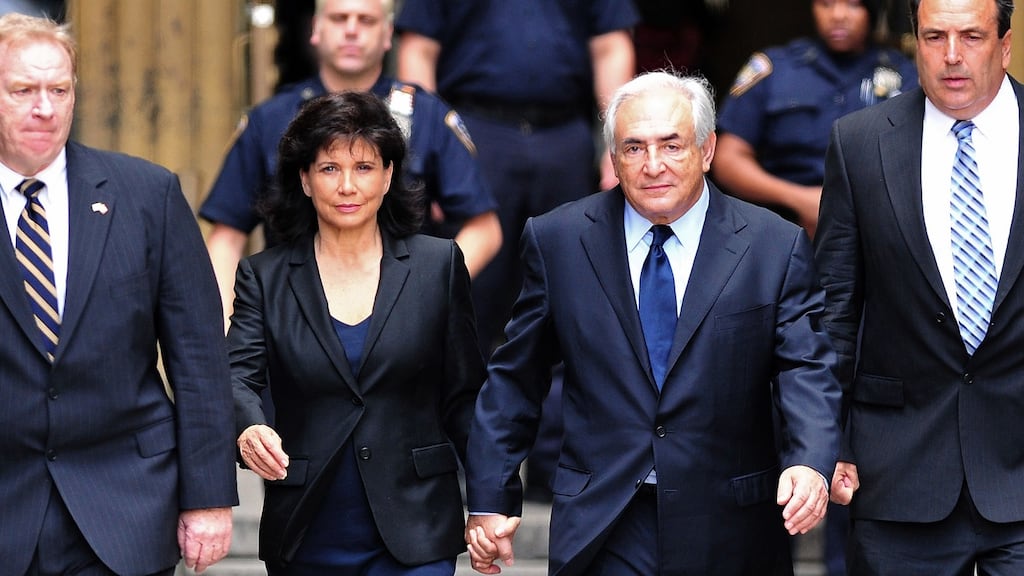 Anne Sinclair and Dominique Strauss-Kahn leave Manhattan criminal court on June 6th, 2011, following the hearing on Strauss-Kahn’s sexual assault charges. Photograph: James Devaney/WireImage