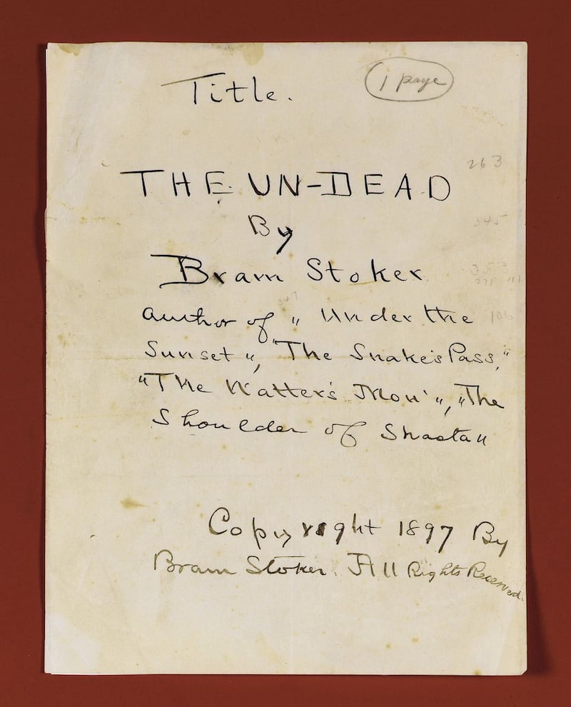 The original typescript of Dracula
